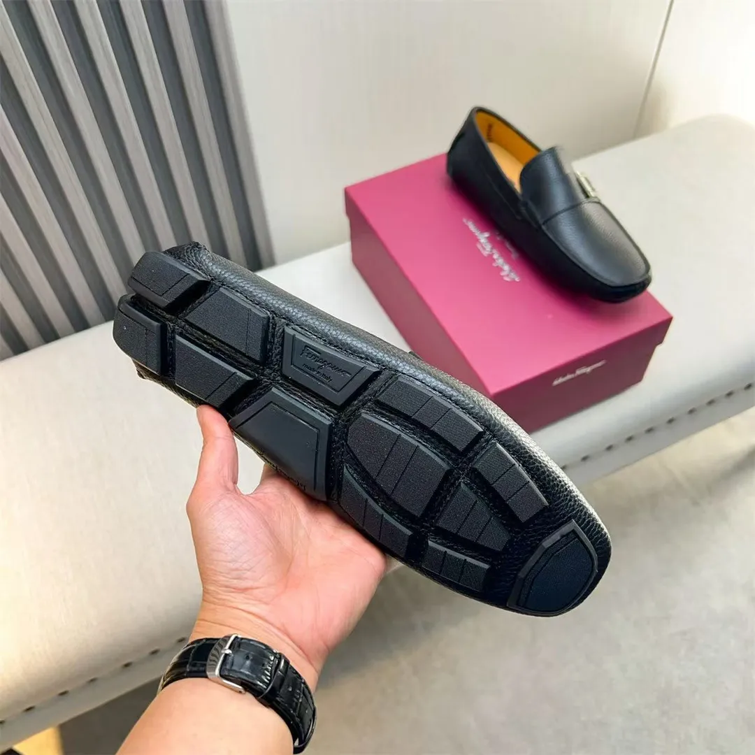 Men's shoes 💰560 Ferragamo new high-end quality 🔥 black cowhide ➕ cowhide lining size 38-45